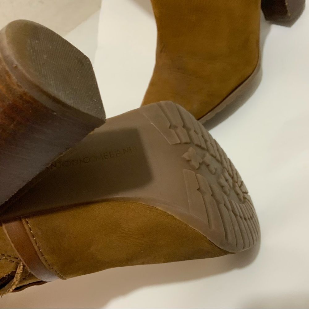 Antonio Melani Womens Brown suede Boots Tall Knee High Stacked Heels Size 9.5M - Picture 13 of 13